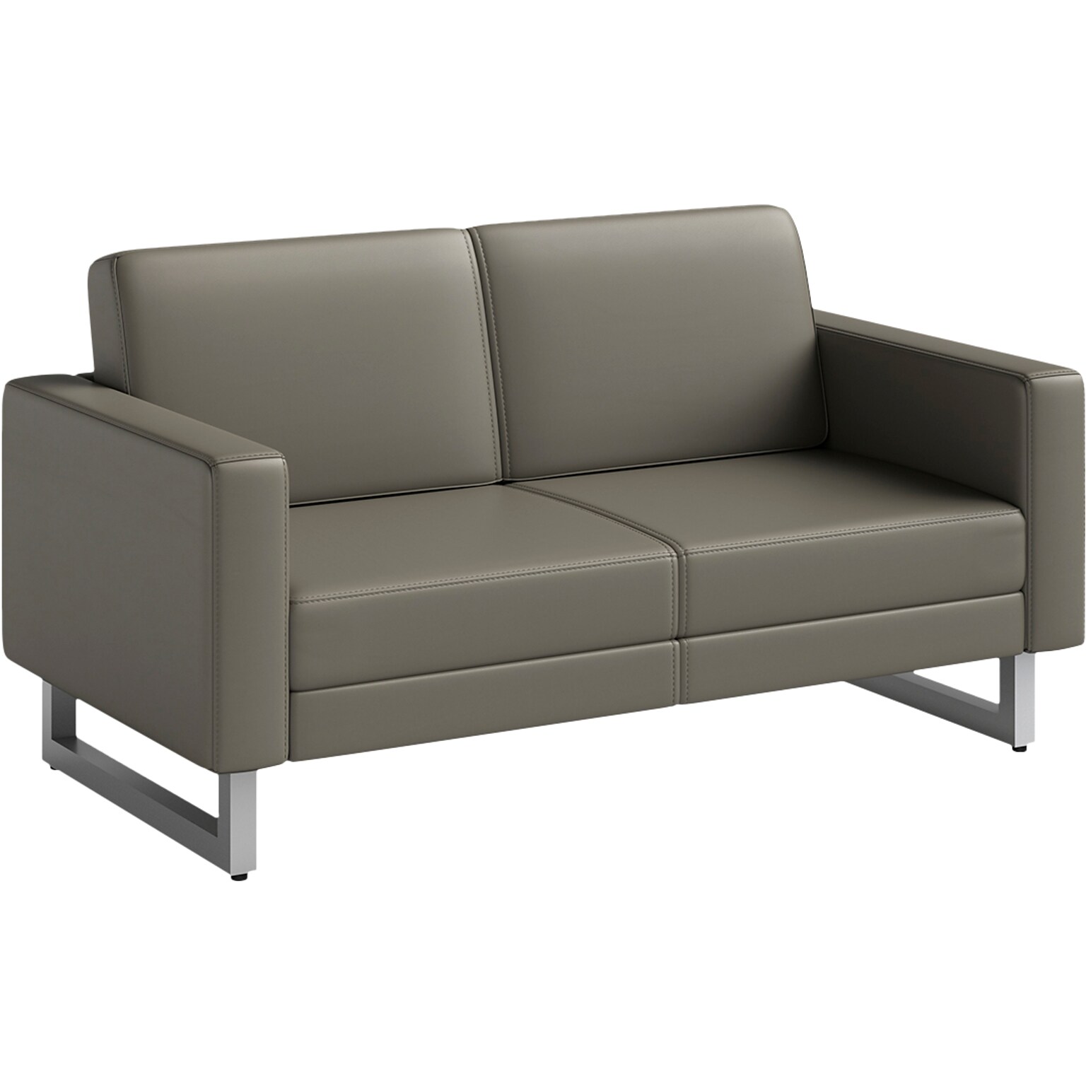 Safco Mirella 54 Vinyl Lounge Settee, Gray (1731MRL2SLVGR)