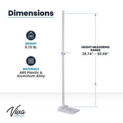 Viva Comfort Portable Stadiometer Height Measuring Rod, White (ADIME907-01-MK)