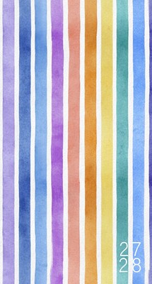 2026-2028 Willow Creek Painted Stripes 3.5 x 6.5 Monthly Pocket/Wallet Calendar, Assorted Colors (66065)