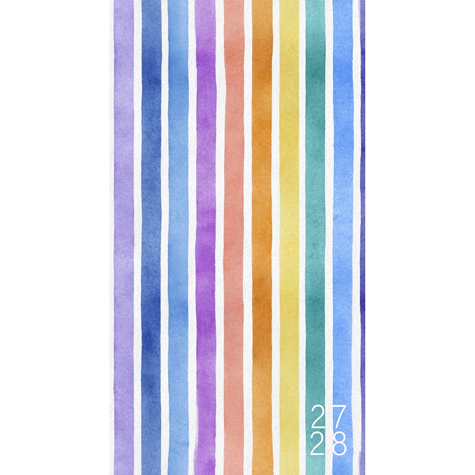 2026-2028 Willow Creek Painted Stripes 3.5 x 6.5 Monthly Pocket/Wallet Calendar, Assorted Colors (66065)