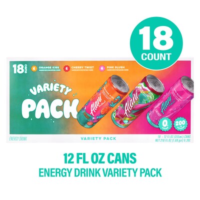 Alani Nu Energy Sugar-Free Sweet Splash Variety Pack, 12 oz., 18/Pack (220-02374)