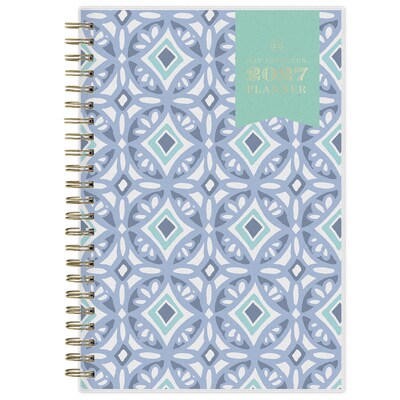 2027 Blue Sky Day Designer Tile 5 x 8 Calendar Year Weekly & Monthly Planner, Plastic Cover, Blue (101410-27)