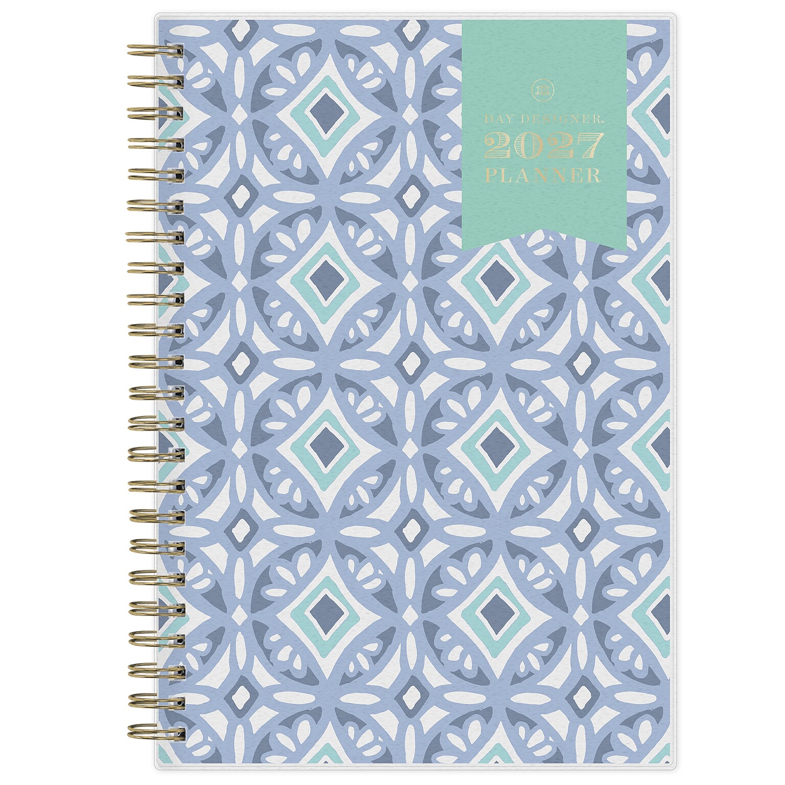 2027 Blue Sky Day Designer Tile 5 x 8 Calendar Year Weekly & Monthly Planner, Plastic Cover, Blue (101410-27)