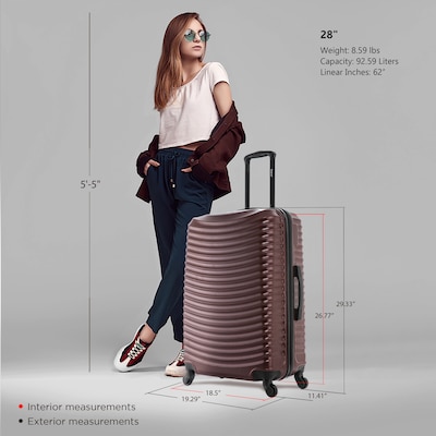DUKAP Adly 28" Hardside Suitcase, 4-Wheeled Spinner, TSA Checkpoint Friendly, Wine (DKADL00L-WIN)