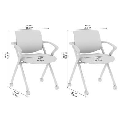 Bush Business Furniture Envision Mesh Folding Chairs with Arms, Black, 2/Set (CH4001BLF-03)