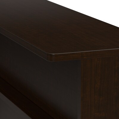 Bush Business Furniture Arrive 60"W Reception Desk with Shelf, Mocha Cherry (ARV001MR)