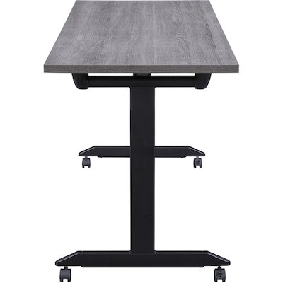 Lorell 63"W x 29.5"D Mobile Folding Training Table, Laminate, With Wheels, Gray (LLR60741)