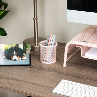 Mind Reader Metal Pen Holder, Pink, 3 Pieces/Set (CLIPMESH3-PNK)