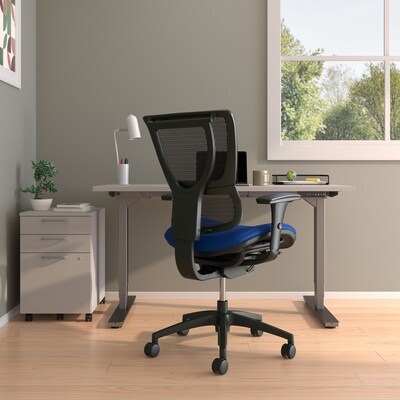 Union & Scale FlexFit™ Ergonomic Mesh Swivel Task Chair, Blue/Black (UN59413)