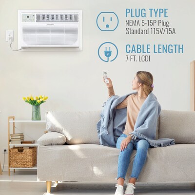 Keystone 115-Volt 8000 BTU Wall Air Conditioner with Remote, White (KSTAT08-1E)