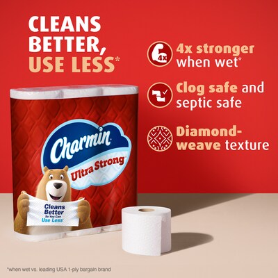 Charmin Ultra Strong Mega XL Toilet Paper, 2-Ply, White, 330 Sheets/Roll, 6 Rolls/Pack, 3 Packs/Carton (04308)