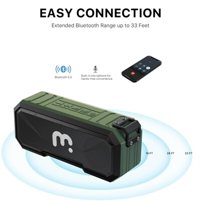 MyBat Pro Bluetooth Wireless Water Resistant Speaker, Army Green (SPG008001)