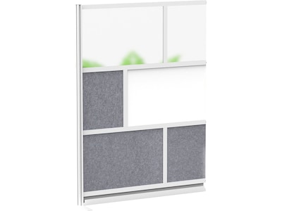Luxor Workflow Series 6-Panel Modular Room Divider System Add-On Wall with Whiteboard, 70H x 53W,