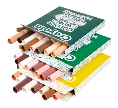 Crayola Colors of the World Washable Kids Marker, Broad, Assorted Colors, 24/Pack, 10 Packs/Carton (588228)