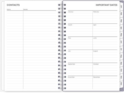 2025 Blue Sky Rue Du Flore 5" x 8" Weekly & Monthly Planner, Plastic Cover, Green/Purple (101603-25)