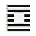 2024-2025 Blue Sky Day Designer Rugby Stripe 8 x 10 Academic Daily Planner, Plastic Cover, White/B