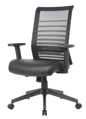 Boss Office Products Ergonomic Mesh/Vinyl Swivel Task Chair, Black (B6566AM-BK)