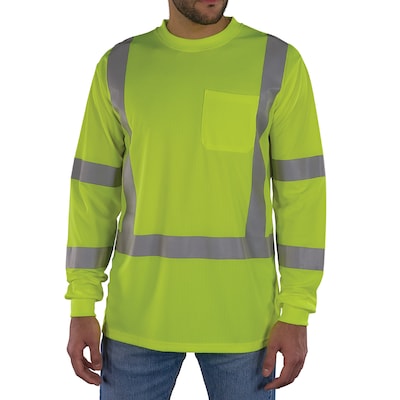 GloWear 8368 High Visibility Long Sleeve T-Shirt, ANSI Type R Class 3, Lime, 4XL (22058)