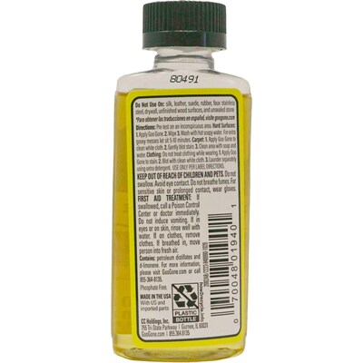 Goo Gone Original Goo & Adhesive Remover, 2 oz Travel Size Bottle, 12 Bottles/Bag, 12 Bags/Carton