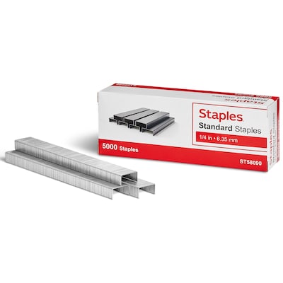 Staples Standard Staples, 1/4 Leg Length, 5000 /Box (TR58090)