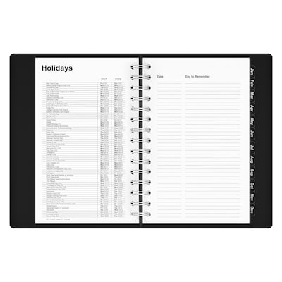 2027 Staples 5" x 8" Daily Appointment Book, Faux Leather Cover, Black (ST58452-27)