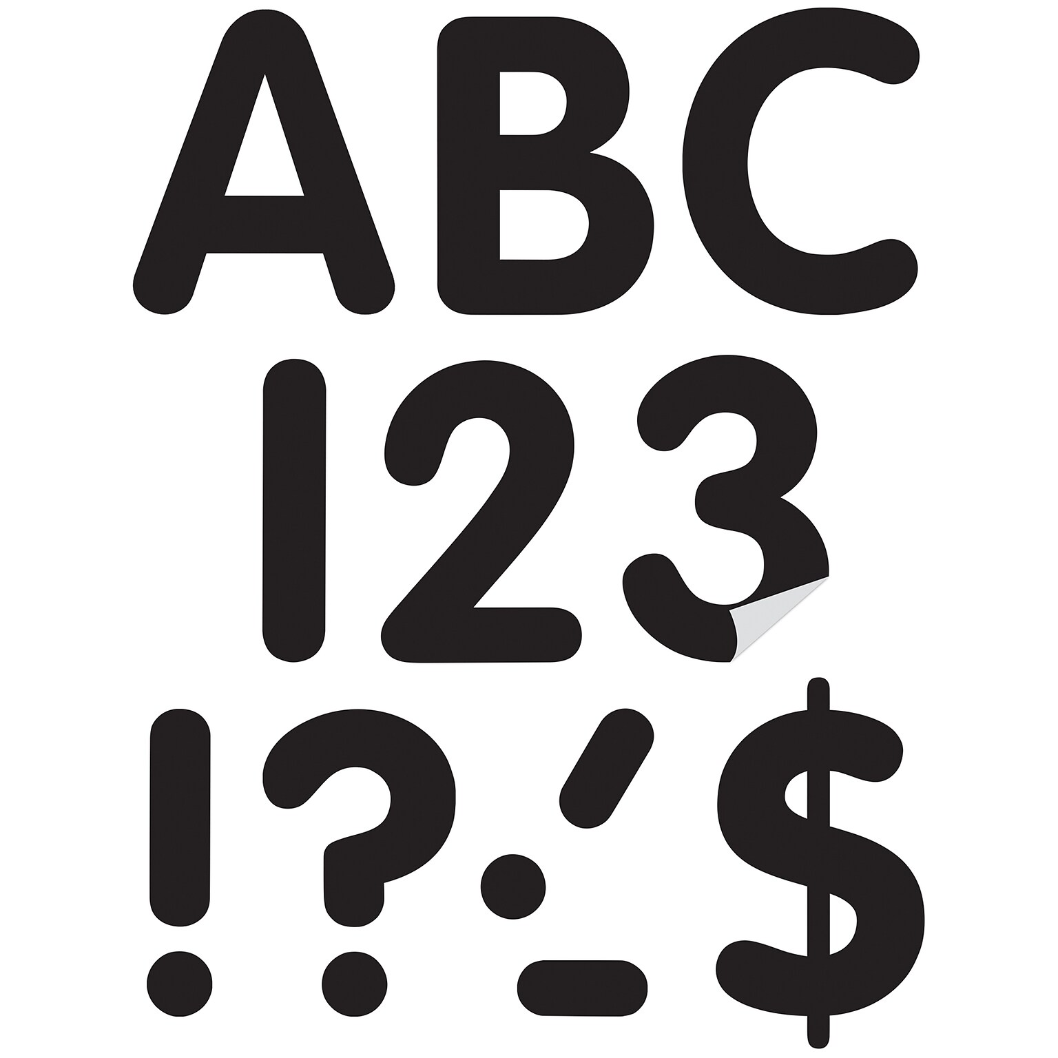 Teacher Created Resources 4 Self-Adhesive Letters and Numbers, Black, 108/Pack (TCR9640)