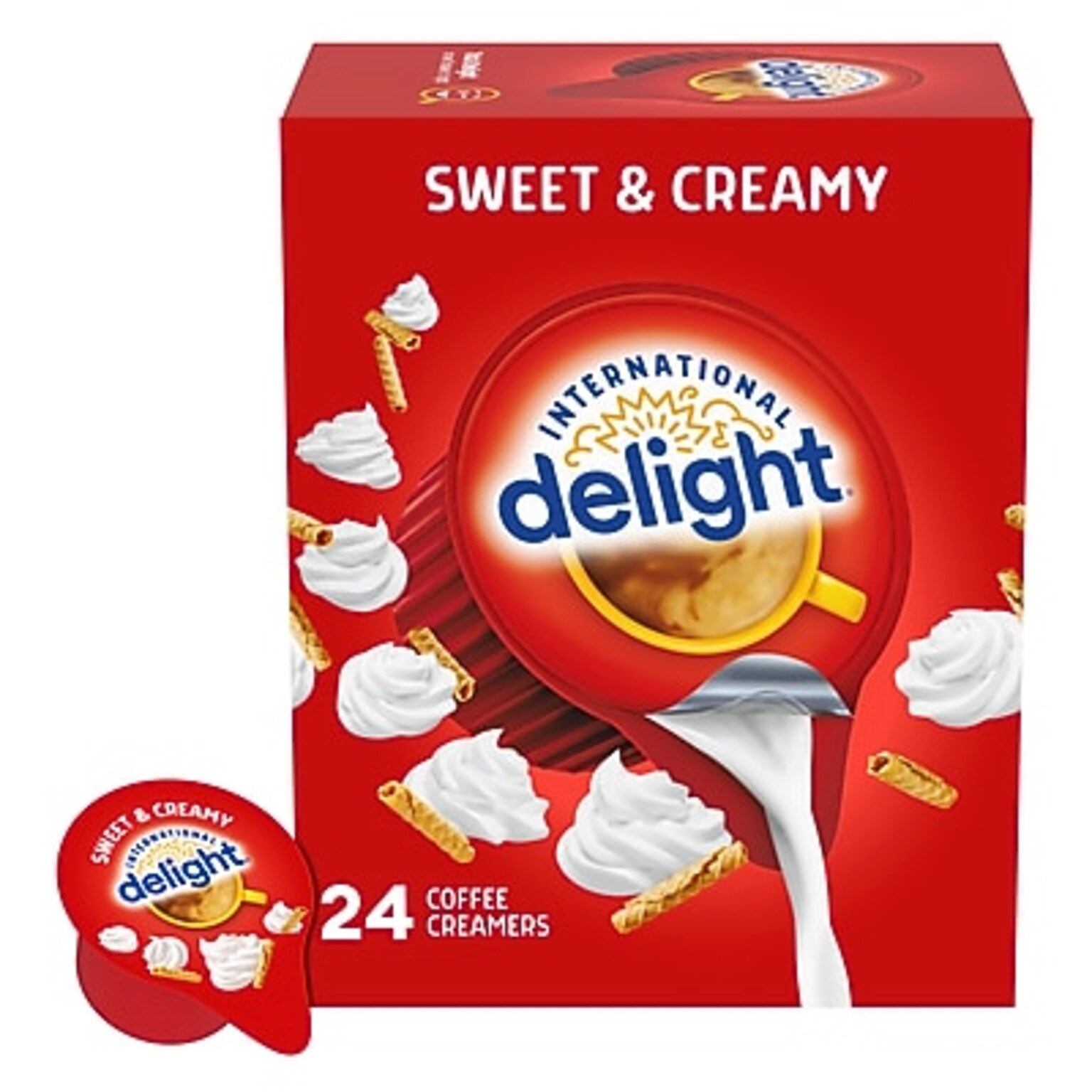 International Delight Singles Sweet Cream Liquid Creamer, 0.44 oz., 24/Box (136519)