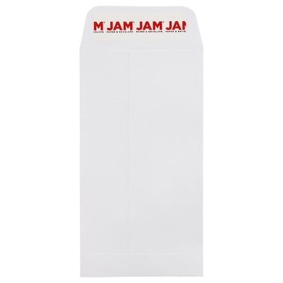 JAM PAPER Self Seal #7 Coin Business Envelopes, 3 1/2 x 6 1/2, White, 100/Pack (356838558D)