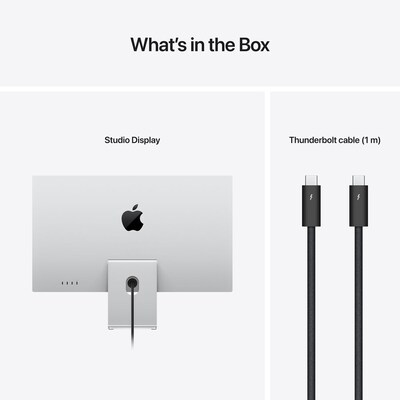 Apple Studio Display 27" 5K UHD Retina IPS 60Hz Monitor, Built-In Speaker, Silver (MYJL3LL/A)