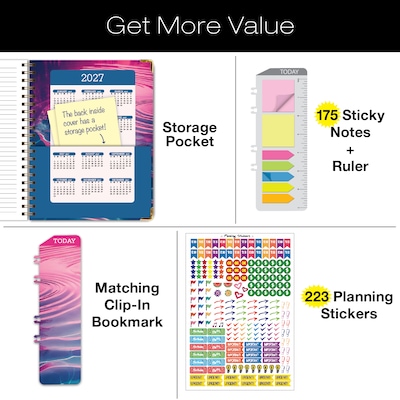 2026-2027 Excello Brands 8.5" x 11" Academic Weekly & Monthly Planner, Paperboard Cover, Summer Bliss (FSHN-AY26-8511-73)