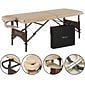 Master Massage 28" Argo Portable Massage Table in Cream with Walnut Legs (18075)