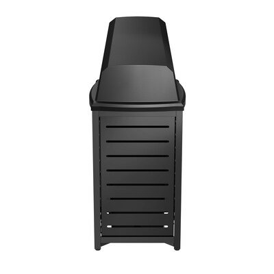 Suncast Commercial Metal Outdoor Trash Can with Resin Chute Lid, 30 Gallon, Black (MTCSQ305)