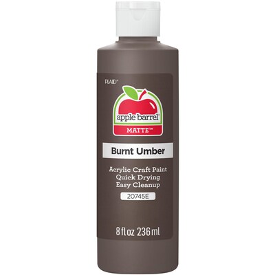 Apple Barrel Acrylic Paint Matte, 8oz., Burnt Umber, 6/Pack (APP20745E-6)