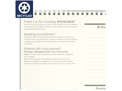 2024 AT-A-GLANCE Recycled 15" x 12" Monthly Wall Calendar, Off-White/Gray (PMG77-28-24)