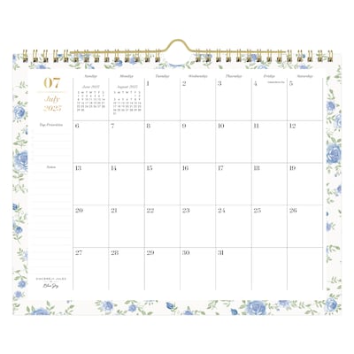2025-2026 Blue Sky Sincerely Jules Forget Me Not 11 x 8.75 Academic Monthly Wall Calendar, Multico
