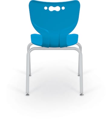 MooreCo 14 Hierarchy Student Chair with 4 Legs, Blue/Platinum Base (703673562041)