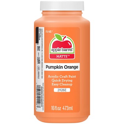 Apple Barrel Acrylic Paint Matte, 16oz., Pumpkin Orange, 3/Pack (APP21126E-3)