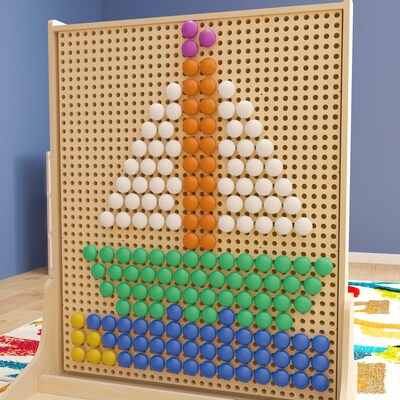 Flash Furniture Bright Beginnings Pegs for Modular STEAM Walls, 64/Pack (MK-ME21113-GG)