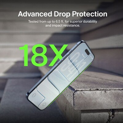 Belkin ScreenForce InvisiGlass Anti-Glare Tempered Glass Privacy Filter & Screen Protector for iPhone 17 Air (OVA212FQ)