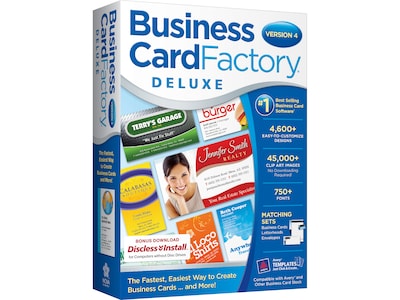 Avanquest Business Card Factory Deluxe 4.0 Design & Creative Printing for Windows, 1 User [Download]
