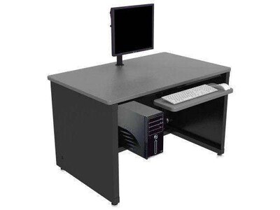 VersaDesk 48W Enclosed Versa Classroom Desk, Grey/Black (CD4824-BG)