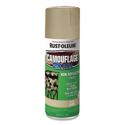 Rust-Oleum Camouflage Spray Paint, 12 oz. Aerosol Can, Flat Sand, 6/Carton (RST339004CT)