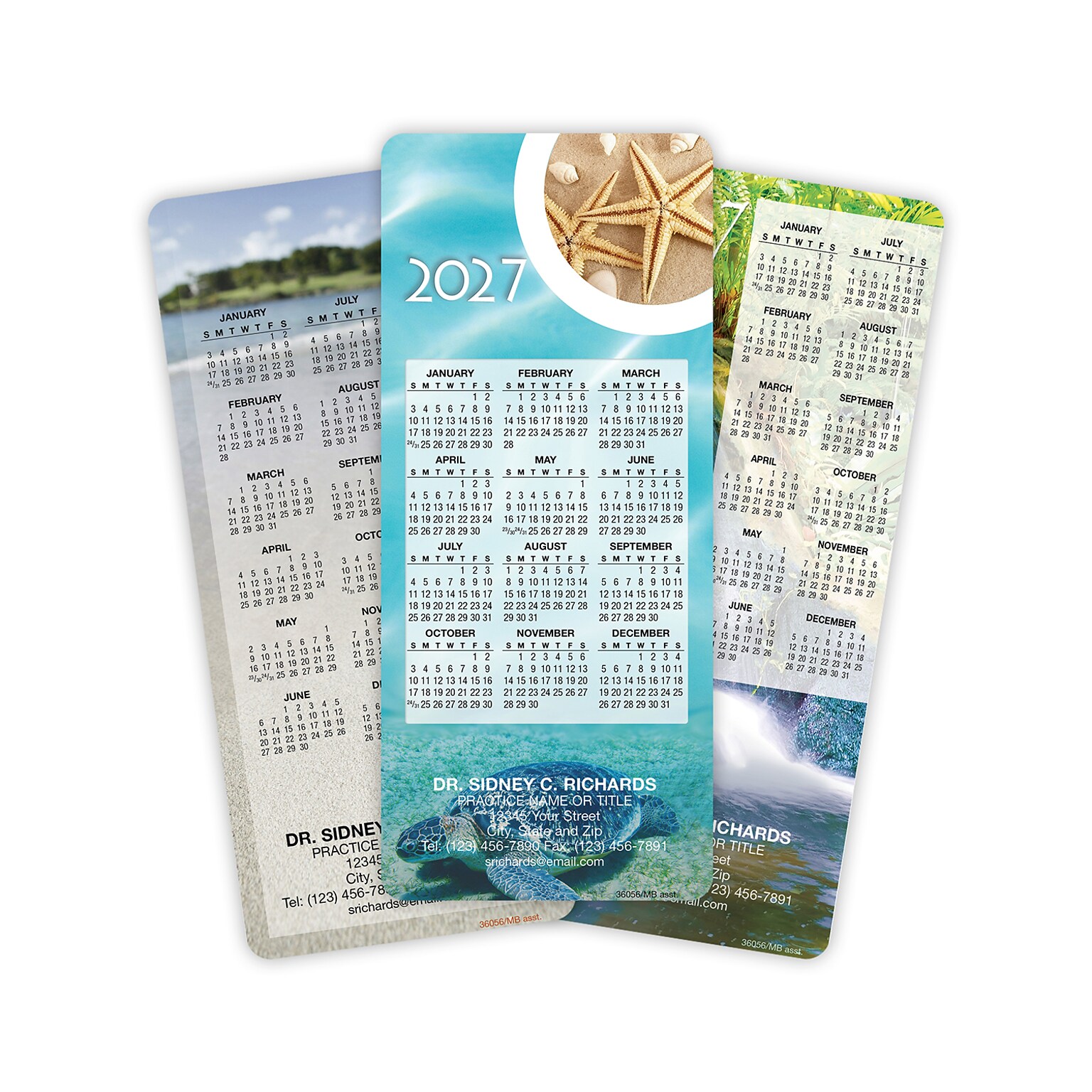 Custom Hanging Calendar Assortment Packs, 3.625 x 8.5, 12 Pt. Coated Stock, Three Designs, 100/Pack