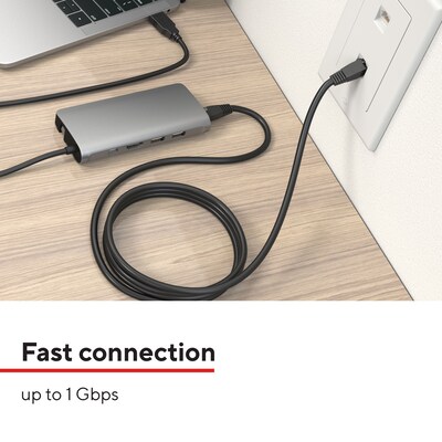 Staples TECH 7 ft. Cat-6 Ethernet Cable, Male to Male, Black (ST62458)