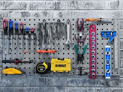 Triton Products LocBoard 24" x 42" x 9/16" Steel Square Hole Pegboards, 2/Set (LB2-G)