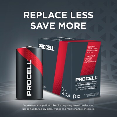 Procell Constant D Alkaline Battery, 12/Pack (PC1300)