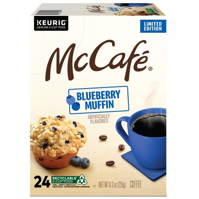 McCafe Blueberry Muffin Coffee Keurig K-Cup Pod, Light Roast, 24/Box (5000365844)