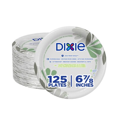 Dixie Pathways 7" Paper Plates, Multicolor, 125/Pack (UX7WS)