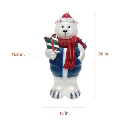 Fraser Hill Farm 30” Polar Bear Christmas Blow Mold (FFBM-1PLB-MLT)