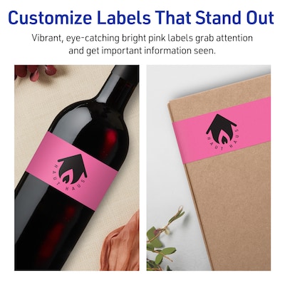 Avery Hemp Wraparound Band Laser/Inkjet Multipurpose Labels, 2-3/8" x 8", Off-White (60/Pack)